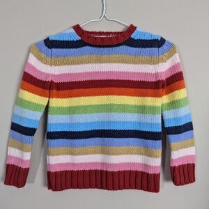 Gap Kids y2k coloured striped knit crewneck size small rainbow
